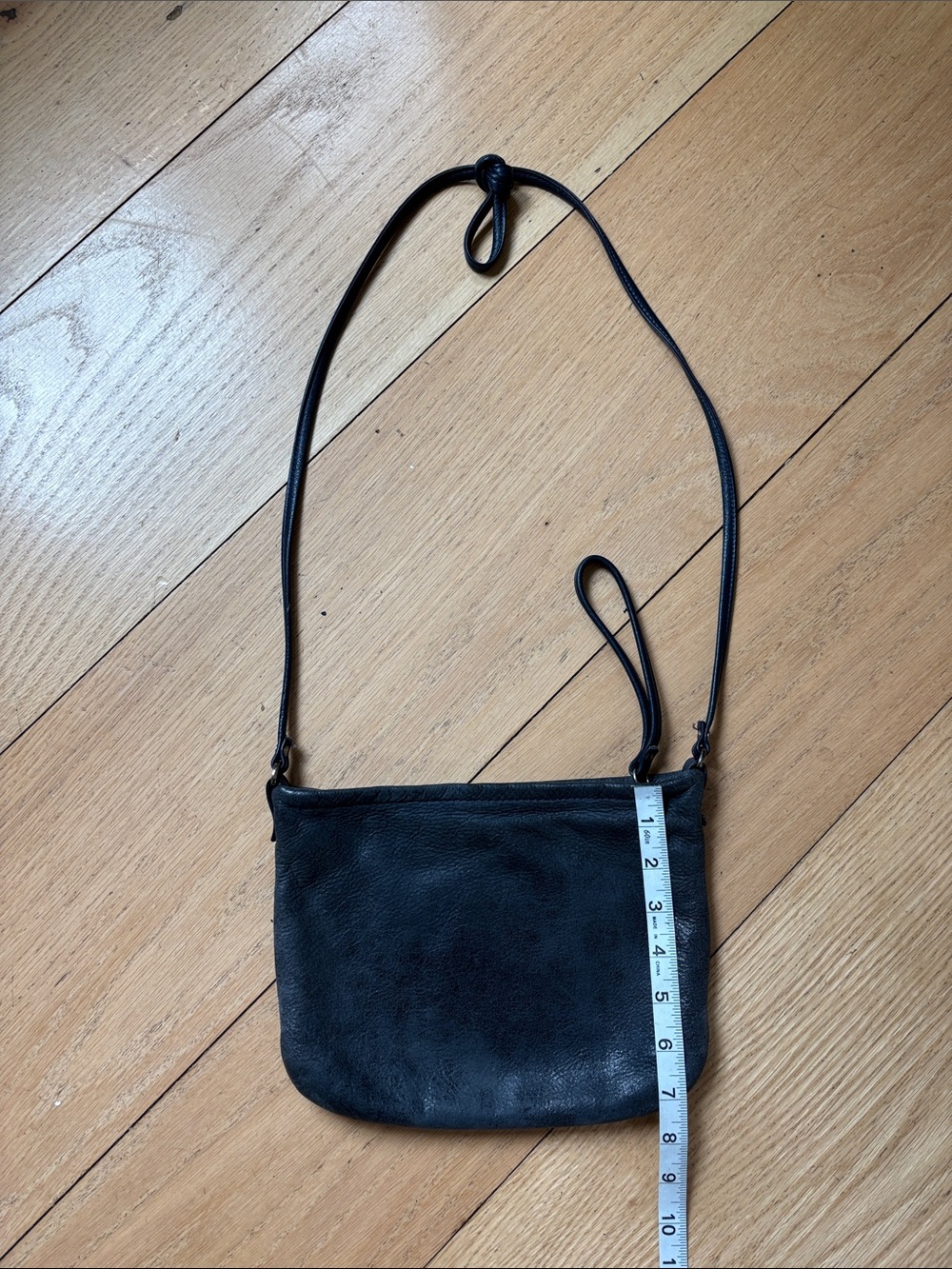 Rough & Tumble Genuine Leather Crossbody Bag | Blue Gray | Made in Maine - Picture 7 of 11